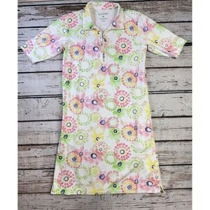 San Soleil Womens‎ 1/4 Zip Dress Sz XS UPF 50 Golf Athletic Pink White